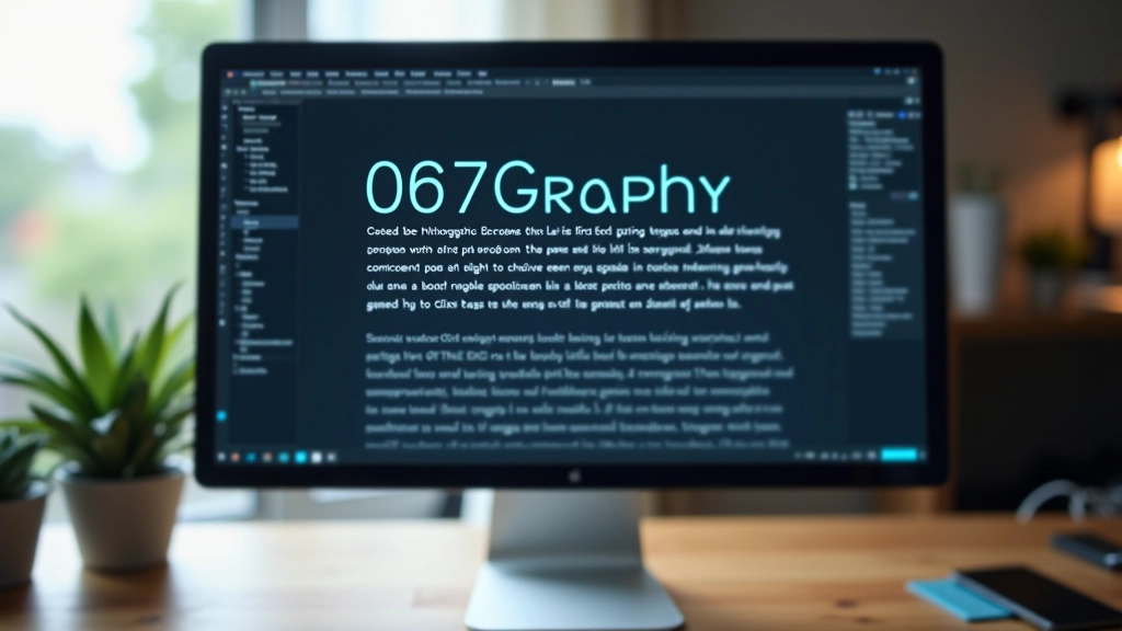 Tela de computador mostrando painel de tipografia com medidas de altura de linha e rastreamento em software de design