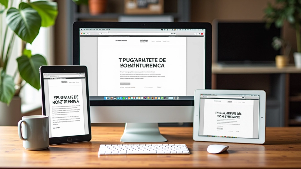 Diferentes dispositivos mostrando o mesmo site com tipografia adequada em cada tamanho